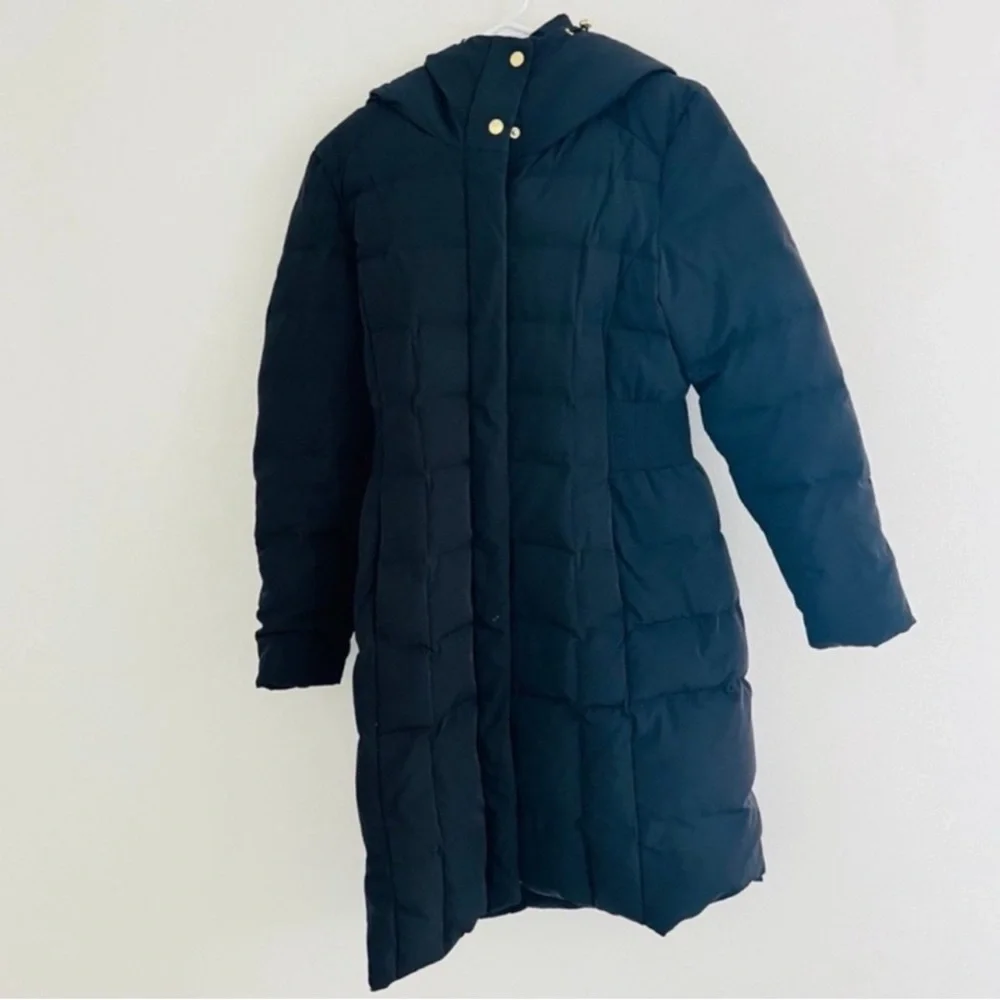 Cole Haan Signature Black Double Zip Long Midi Quilted Puffer Jacket Medium